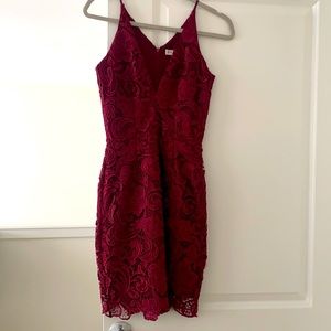 Dress the Population burgundy lace dress